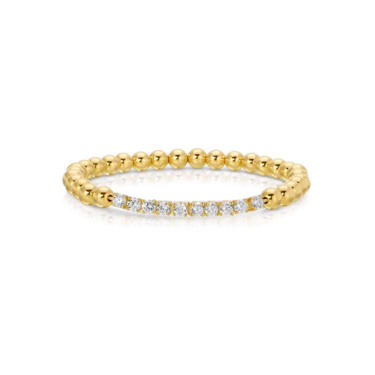 14k Gold Fill Stretch Bead Bracelet with Sparkling Stones