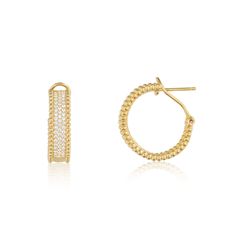 Micro Pave Hoops Gold earrings-hoops