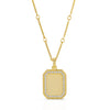 14k Gold Plated Sterling Silver Necklace with Pavé Stone Pendant