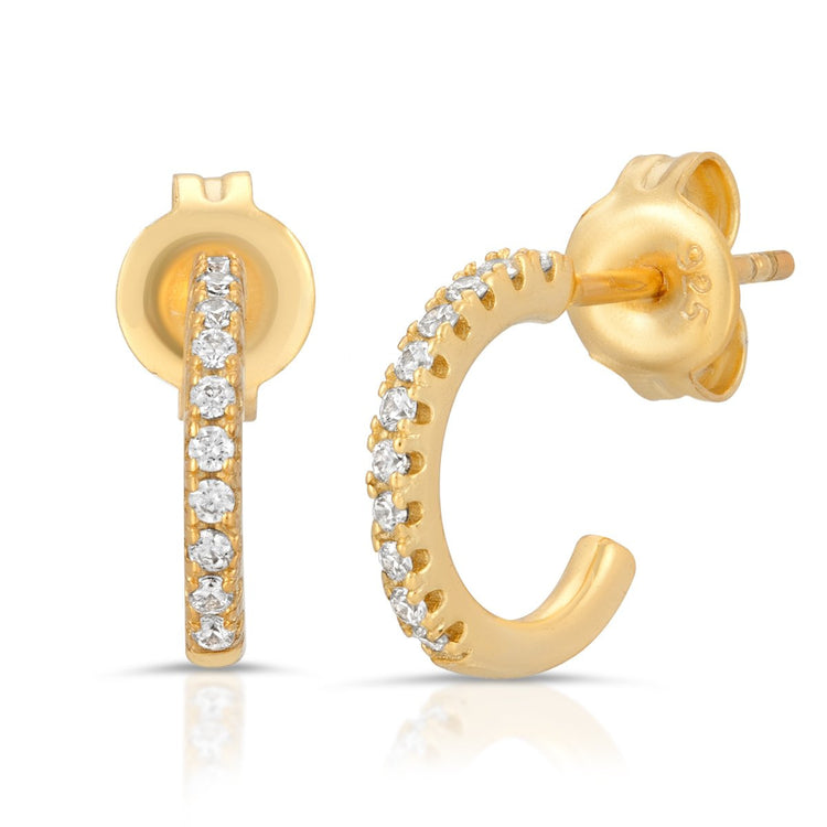 CZ Post Huggies Earrings