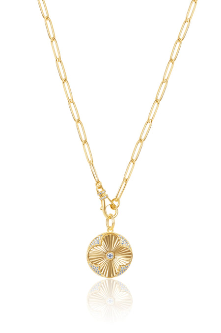 Fluted Clover Charm Necklace necklace