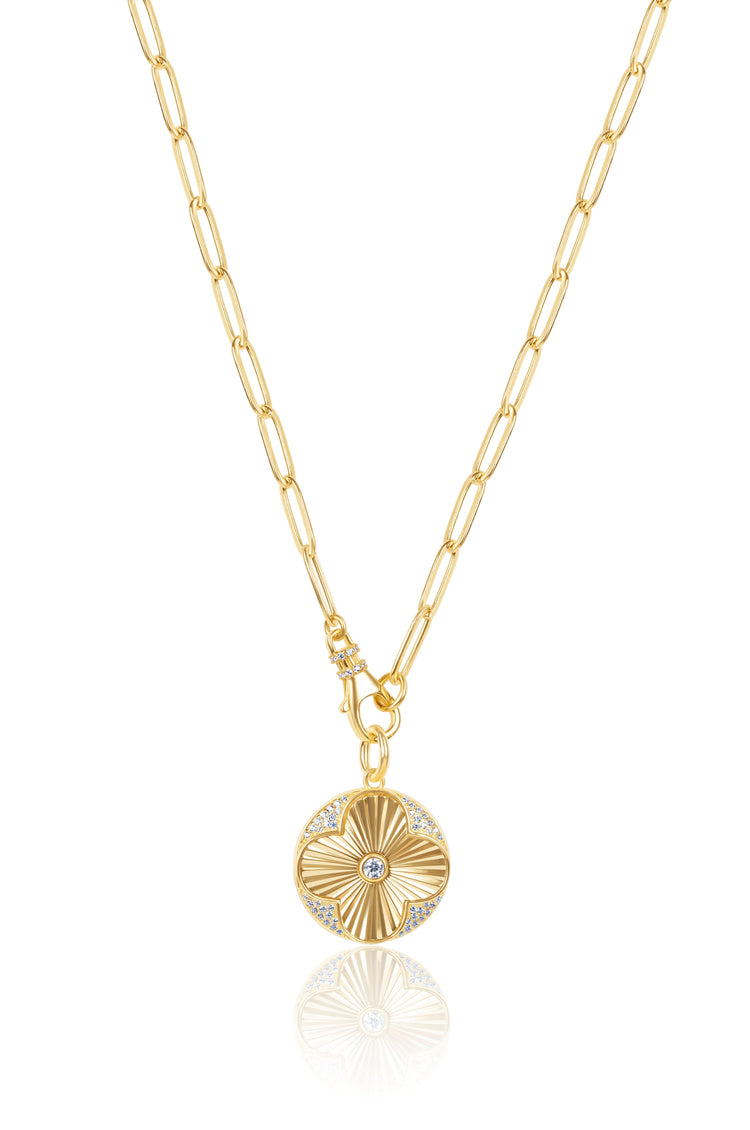 Fluted Clover Charm Necklace necklace