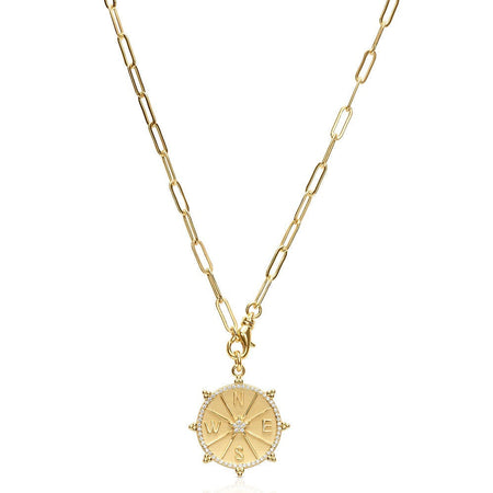 Golden Compass Pendant Necklace necklace
