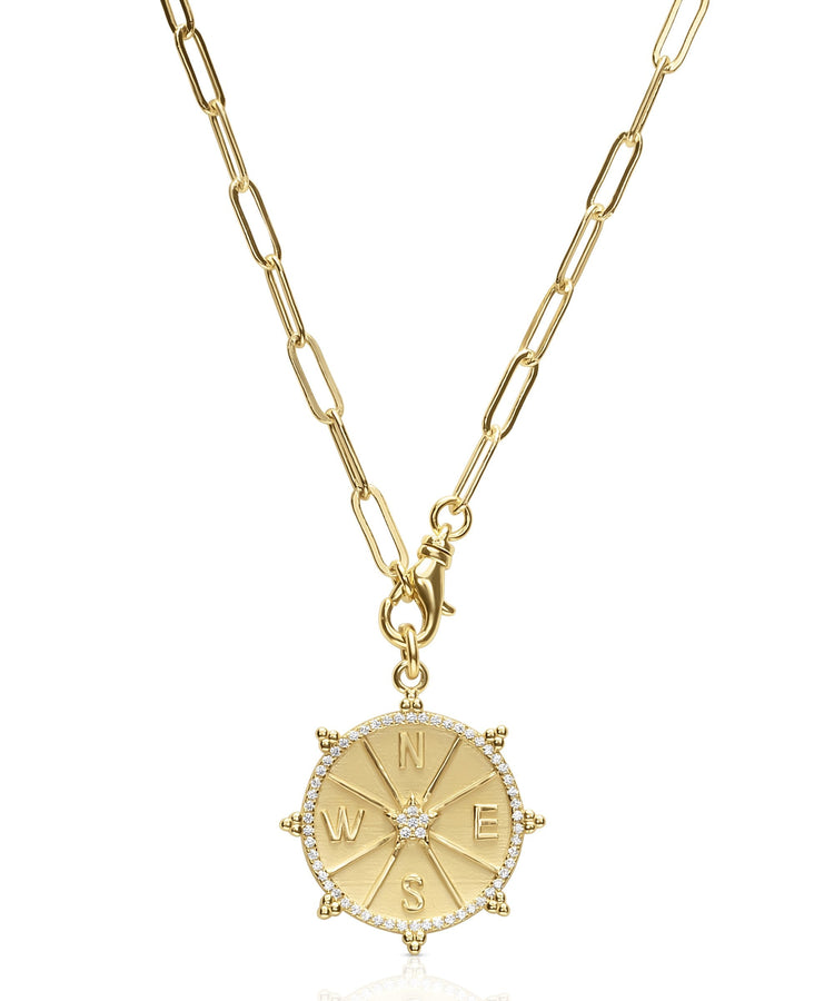 Golden Compass Pendant Necklace necklace