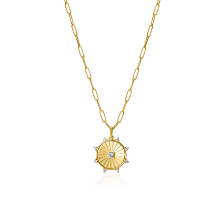 Golden Wheel pendant Necklace necklace