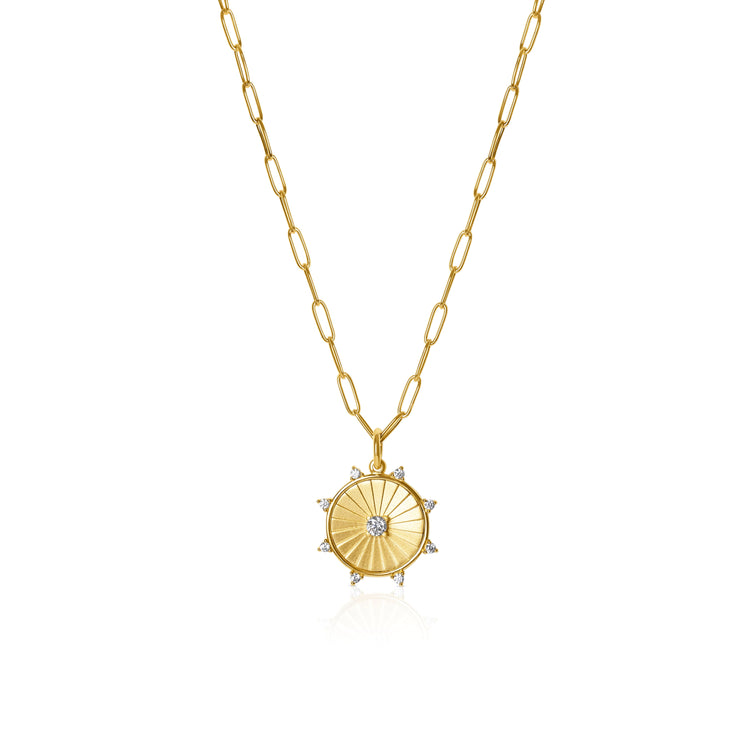 Golden Wheel pendant Necklace necklace