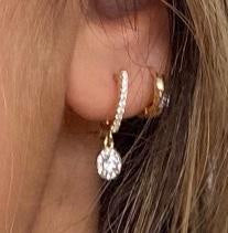 Huggie CZ Drop Earrings Earrings