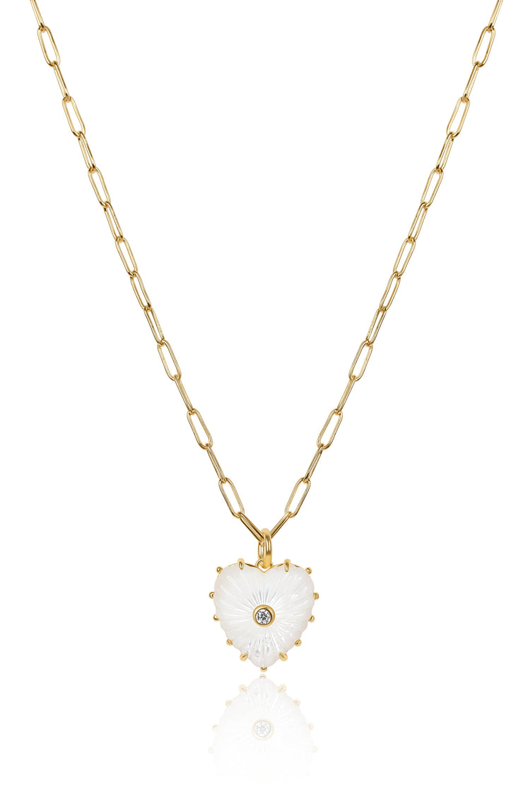 Luminous Mother of Pearl Charm Necklace necklace