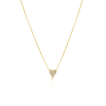 Medium CZ Heart necklace-short