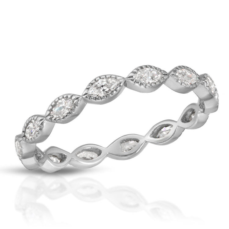 Princess Stackable Ring Rhodium / 5 ring-stackable