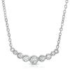 CZ Curve Bar Necklace Rhodium necklace-short