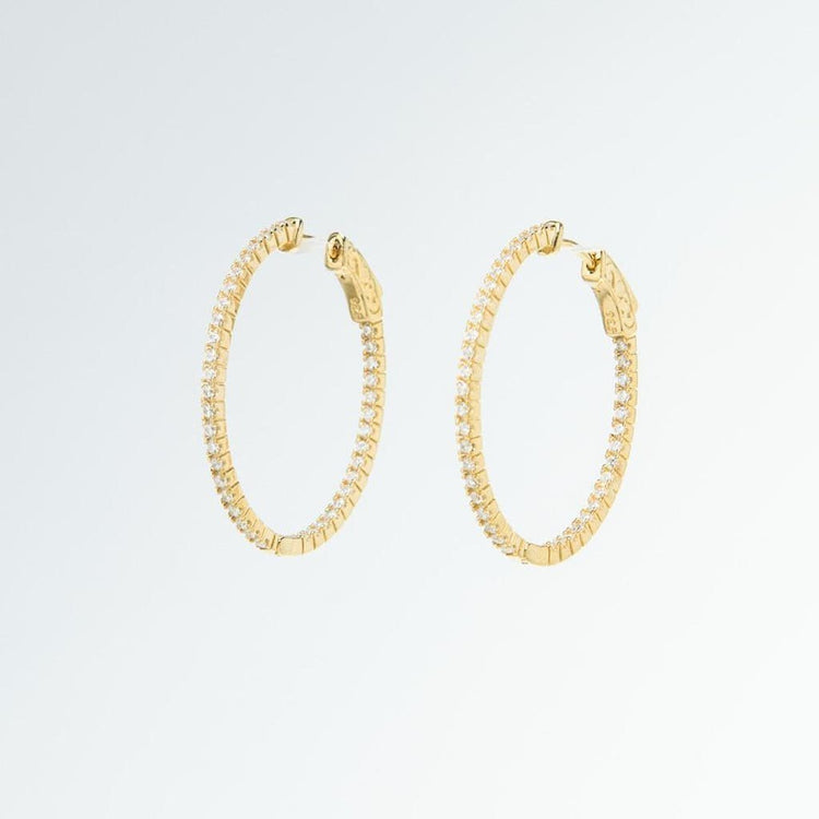 Small Inside & Out Hoops Gold Earrings-Hoops