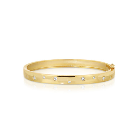 Sterling Silver 14k Gold Plated bracelet with Scattered Stones