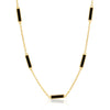 Sterling Silver 14k Gold Plated Necklace with Sleek Black Enamel Pendants 18 inch