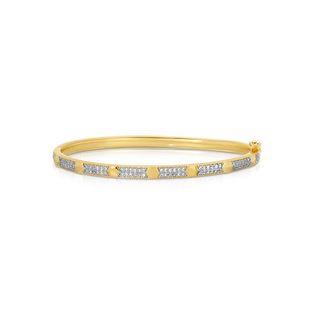 Two - Tone 14k Gold and Rhodium - Plated Bangle Bracelet bracelet - bangle