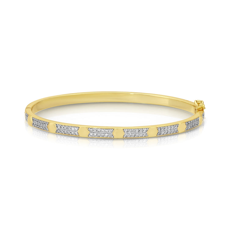 14K Gold and Rhodium Plated Bracelet with Secured Side Lock bracelet