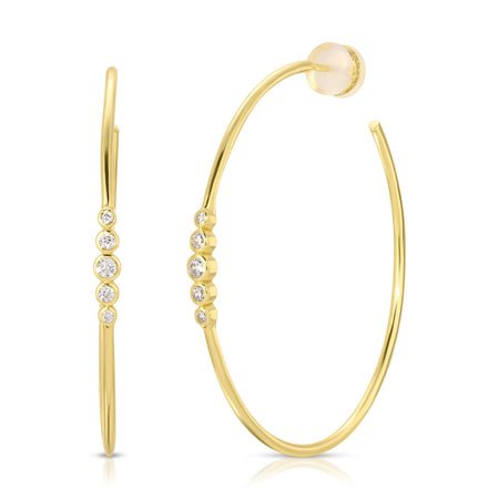 14K Gold Hailey 5 Bezel Stone Earrings Earrings