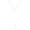 50-50 Bar Necklace Rhodium Necklace-Short