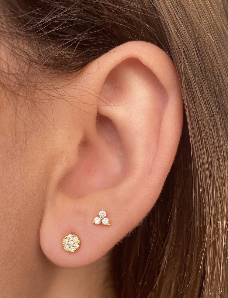 Baby Micropave Studs 14k Gold earrings-studs