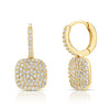 Brilliant Diamond Plate Earrings Gold Earrings-Long