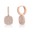 Brilliant Diamond Plate Earrings Rose Gold Earrings-Long