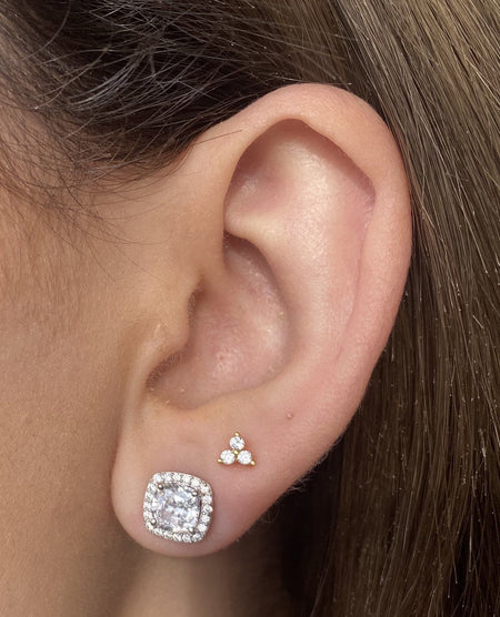 Cushion Cut CZ Earrings earrings-studs