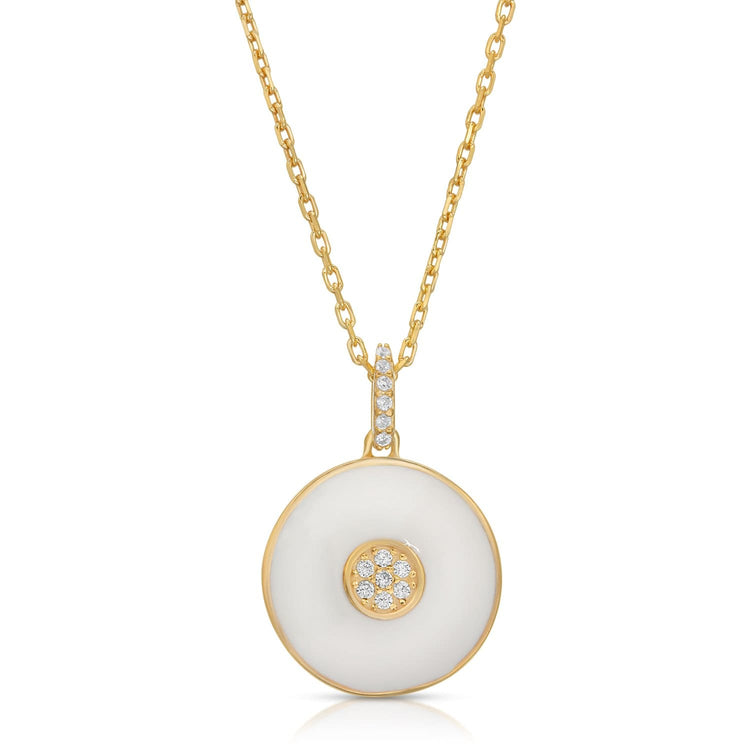 Enamel Circle Necklace Gold necklace-short