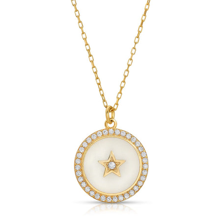 Enamel Star Necklace White necklace-short