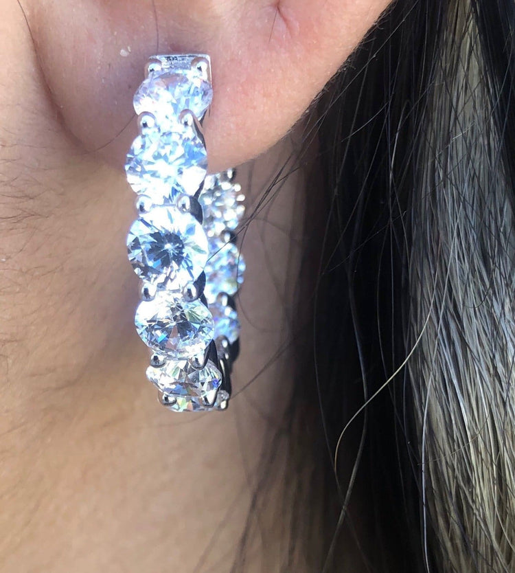 High Shine CZ Earrings earrings-hoops