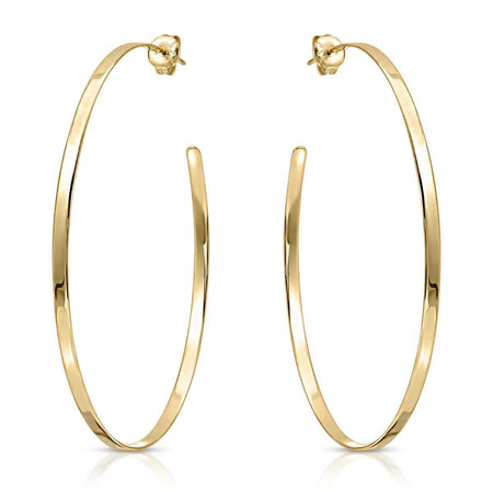 Large High Shine Hoops Gold earrings-long