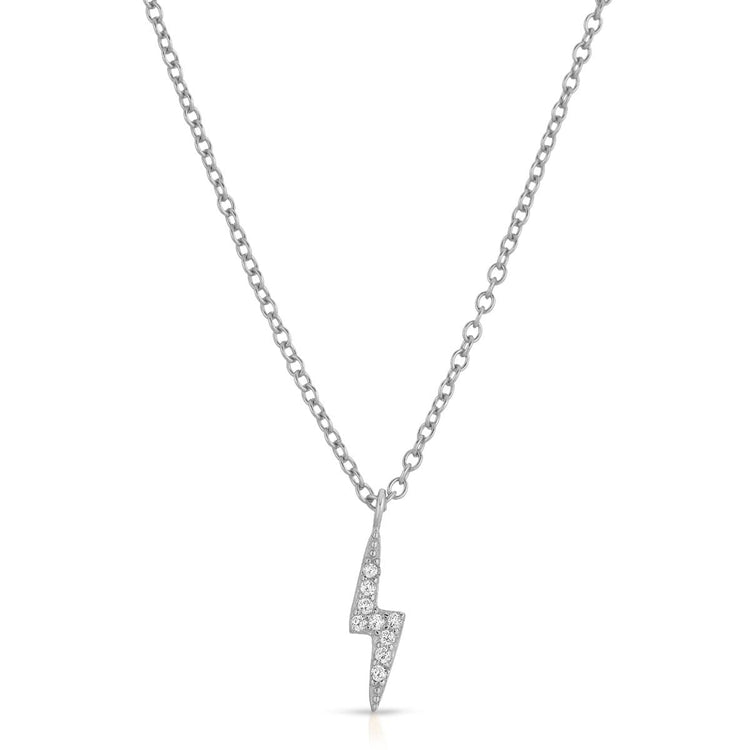Lightning Bolt Necklace Rhodium necklace-short