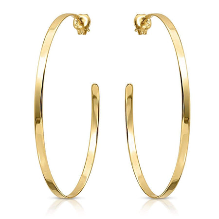 Medium High Shine Hoops Gold Earrings-Hoops