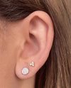 Medium Micropave Studs Rhodium earrings-studs