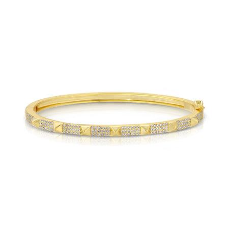 Micropave 14K Gold Spike Bracelet