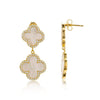 Mother of Pearl Clover Earrings Gold earrings-long