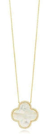 Mother of Pearl Clover Necklace Gold necklace-short