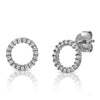 Open Circle Studs Rhodium Plated earrings-studs