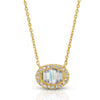 Oval Baguette Pendant Necklace Gold necklace-short