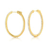 Pave Hoops Gold Earrings-Hoops