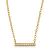 Small CZ Bar Necklace Gold necklace-short