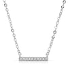 Small CZ Bar Necklace Rhodium necklace-short