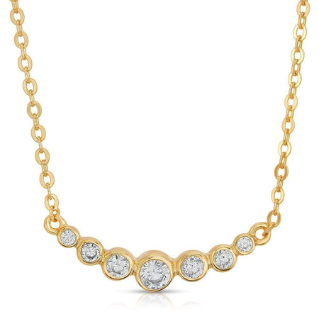 CZ Curve Bar Necklace Gold necklace-short