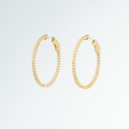 Small Inside & Out Hoops Gold Earrings-Hoops