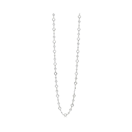 Sterling Silver Oxidized Plated Channel Swarovsky Chain Rhodium The Treasured Accessory Necklace-Long