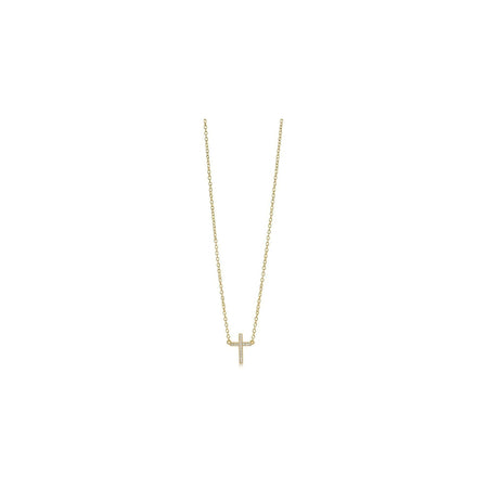 Tiny Cross Necklace Gold The Treasured Accessory Necklace-Short