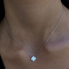 Tiny Mother of Pearl Necklace Rhodium necklace-short
